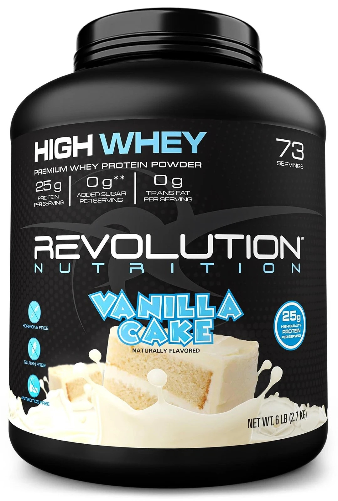 Revolution Nutrition High Whey Protein Powder 6LB Whey Isolate Gluten Free Le…