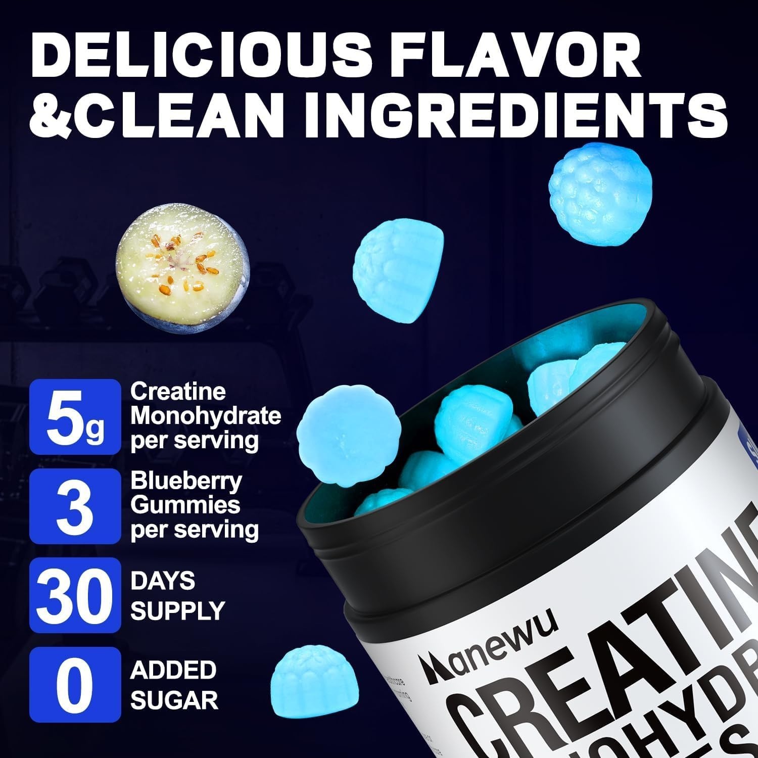Elevate Performance with 5g Creatine Gummies – Sugar-Free, Lab Verified 90 Count