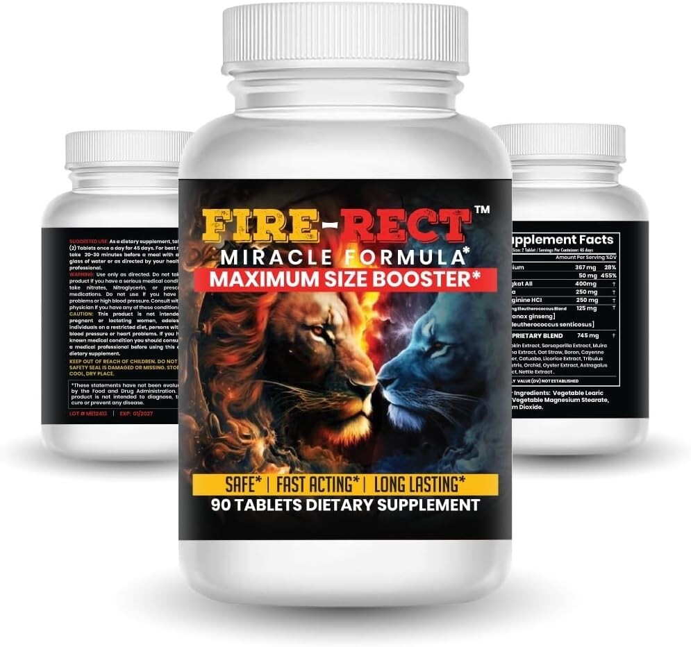 Testosterone Booster Pre Workout Nitric Oxide L arginine Men’s FIRE RECT -90 TAB