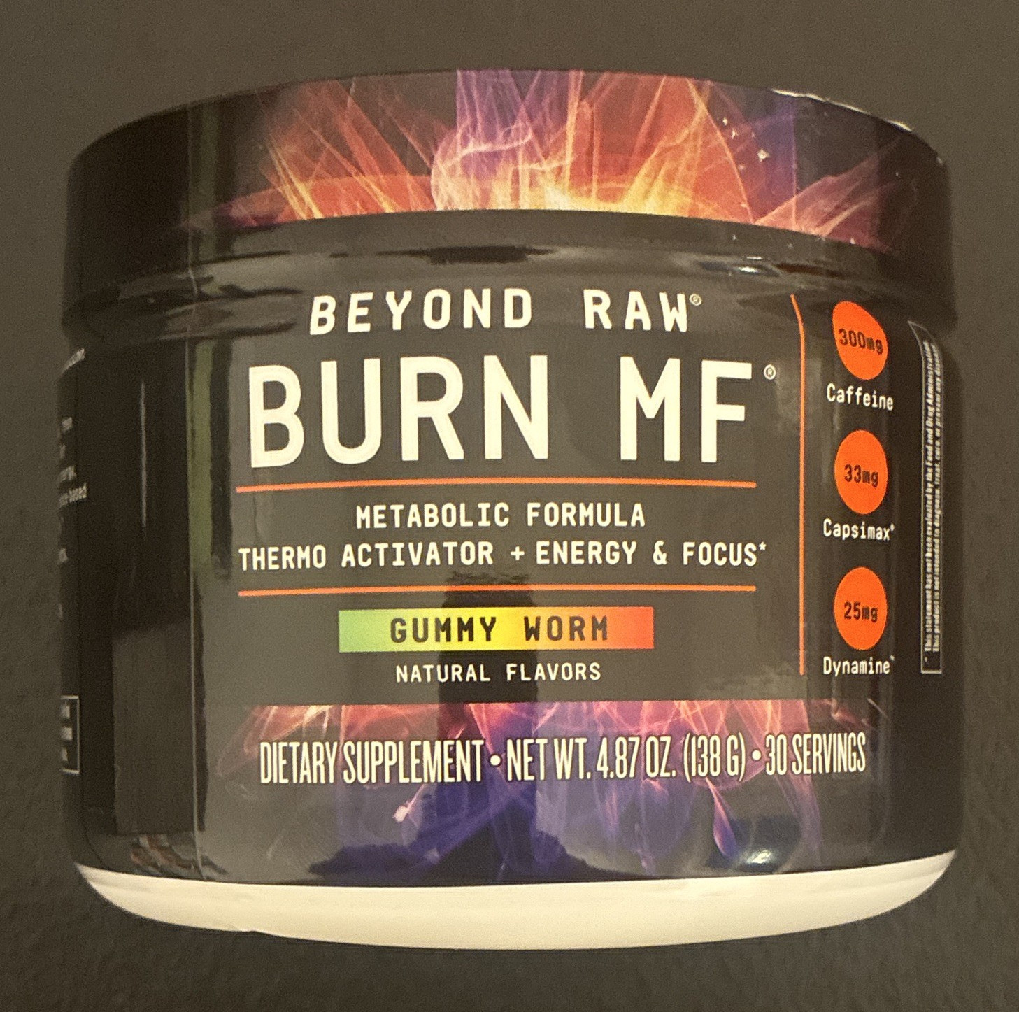 Beyond Raw Burn MF Thermogenic Energy + Weight Loss Powder Gummy Worm exp 08/26