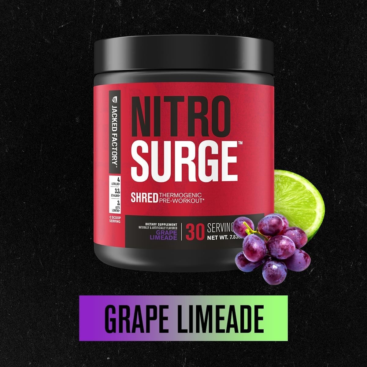Vegetarian NITROSURGE Shred – Clean Pre Workout Powder for Optimal Pumps & Focus
