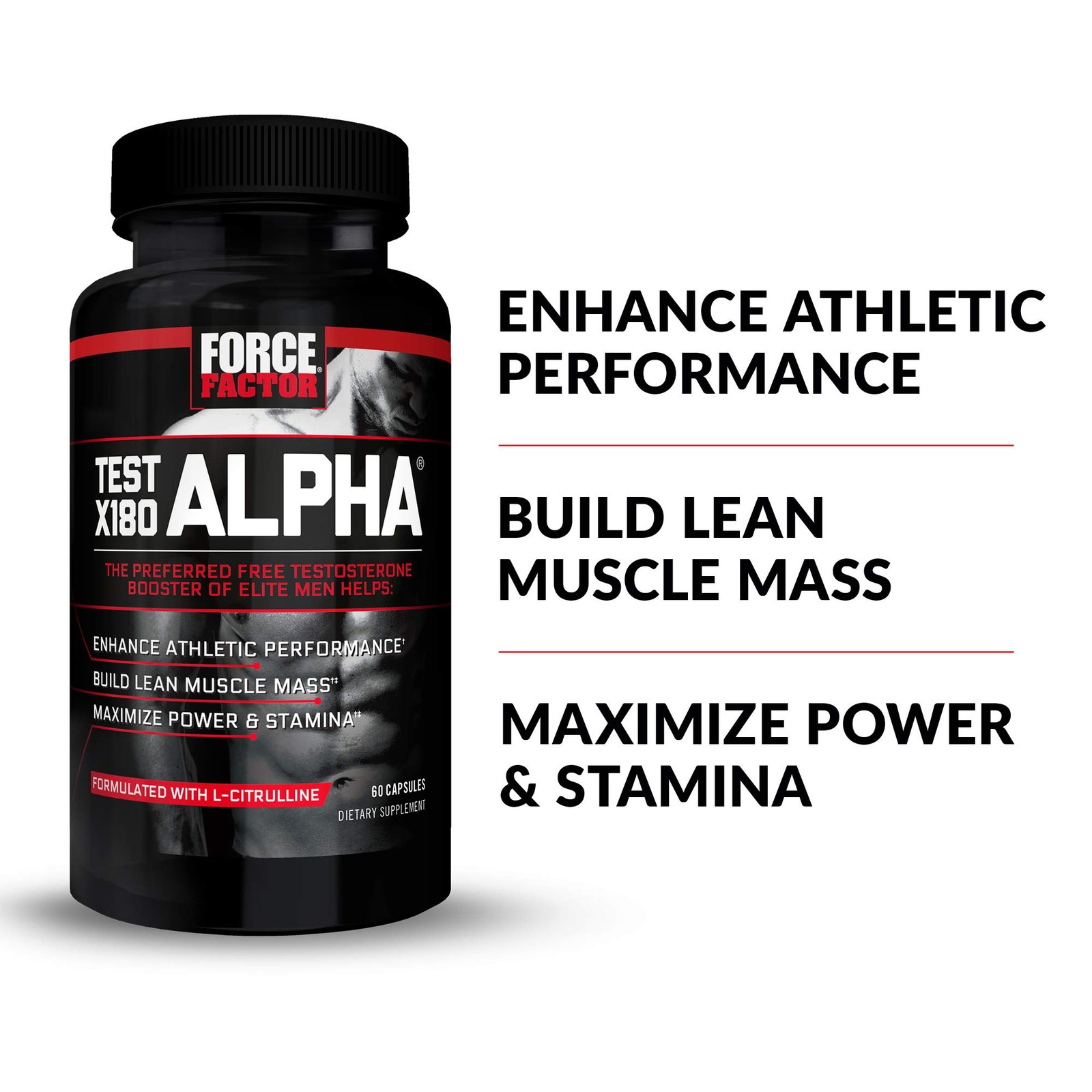 Force Factor Test X180 Alpha Total Testosterone Booster For Men Fenugreek Seed
