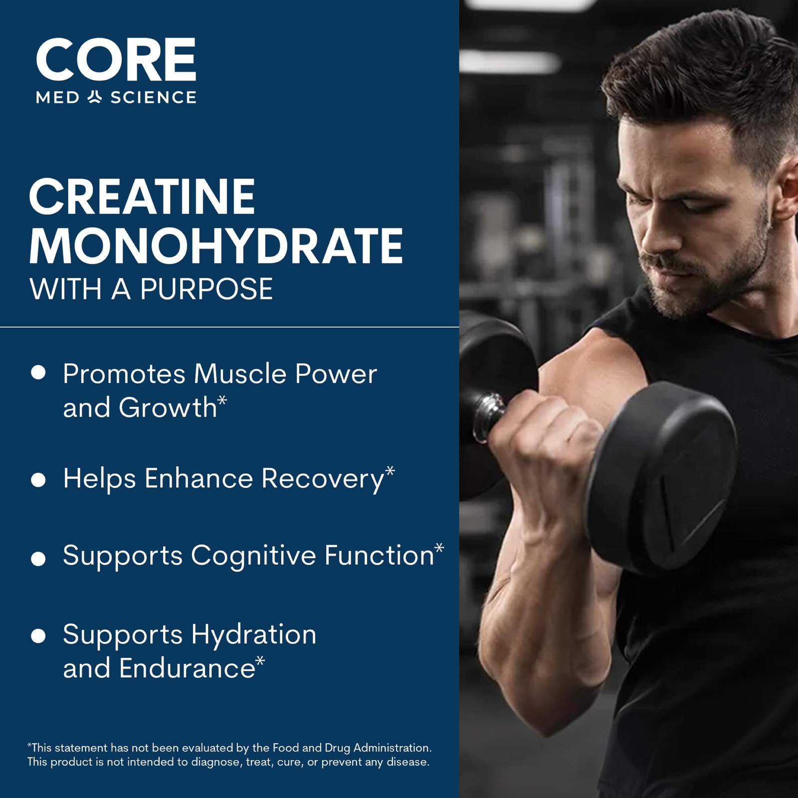 Core Med Science Creatine Monohydrate Powder 90 Servings – NSF Certified for …