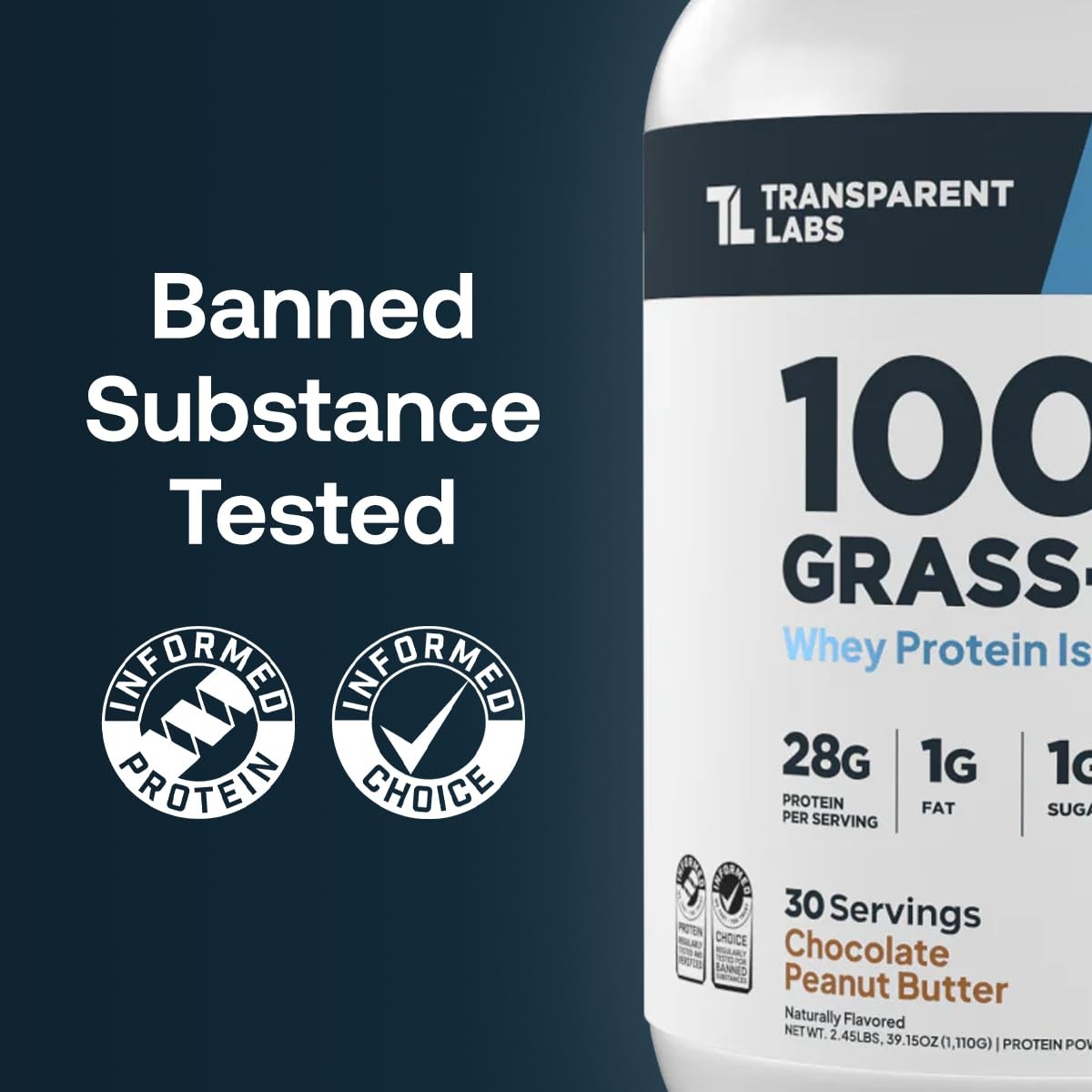 Transparent Labs Grass-Fed Whey Protein Isolate – 2.31 Pound (Pack of 1)
