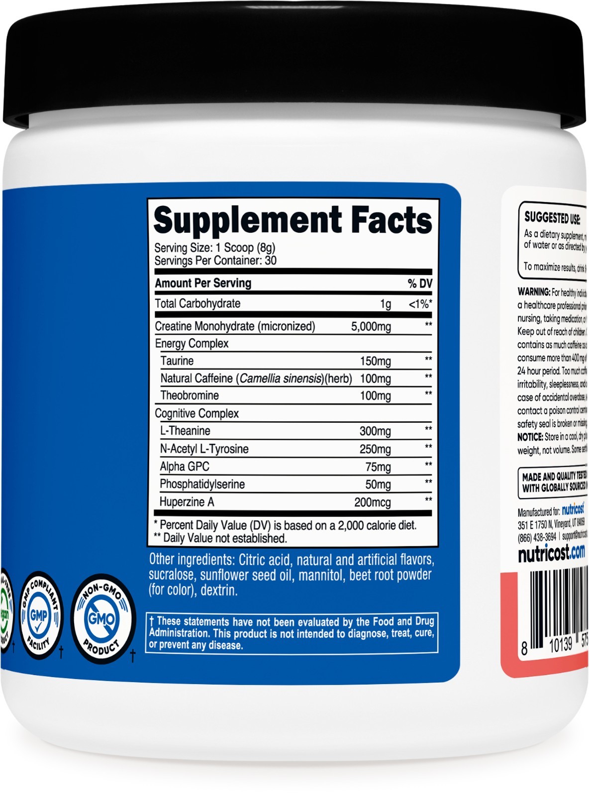 Nutricost Creatine + Energy 30 Servings (Watermelon Flavored)