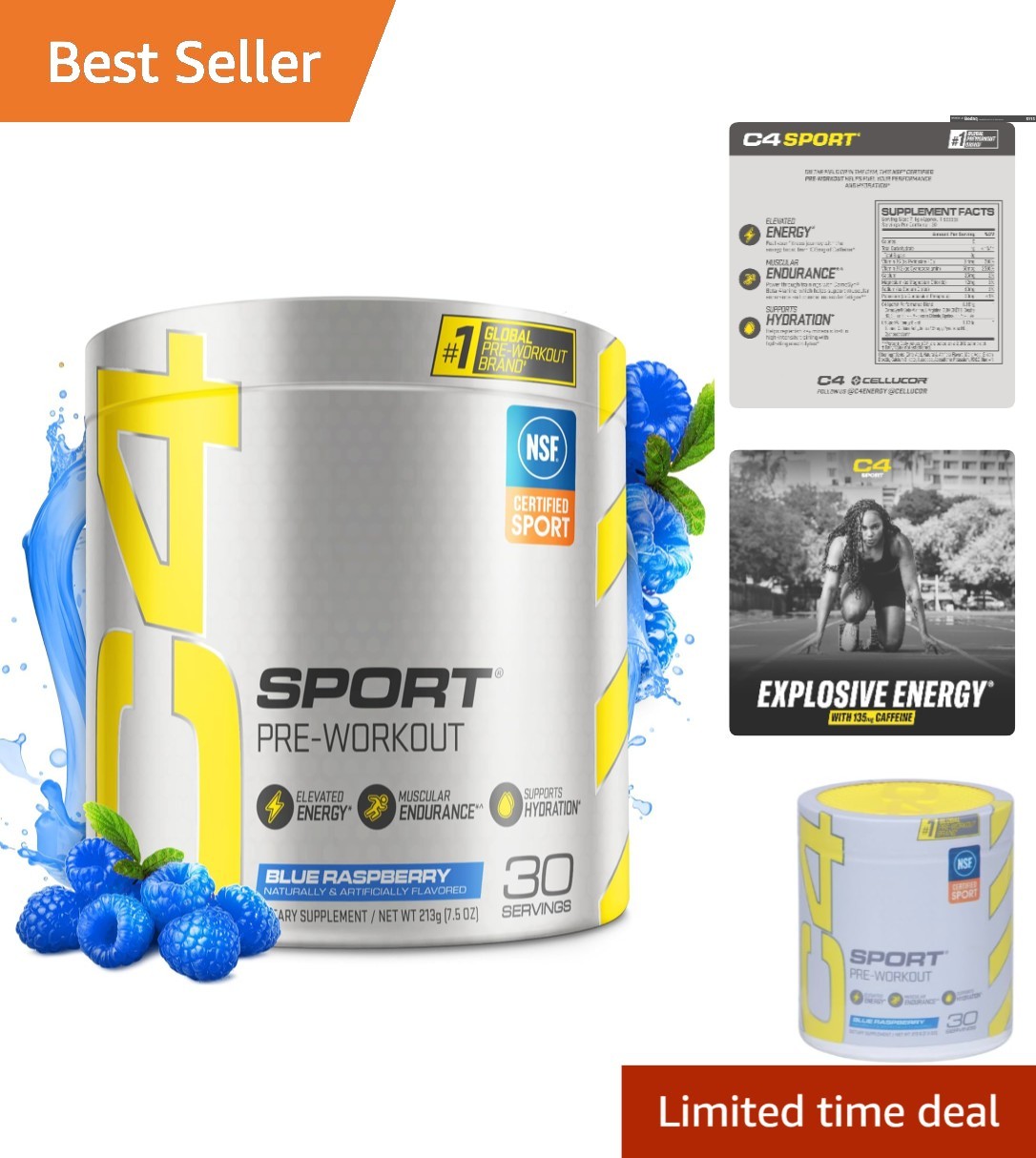 NSF Certified Cellucor Sport Pre-Workout: Boost Energy & Endurance – 30 Servings