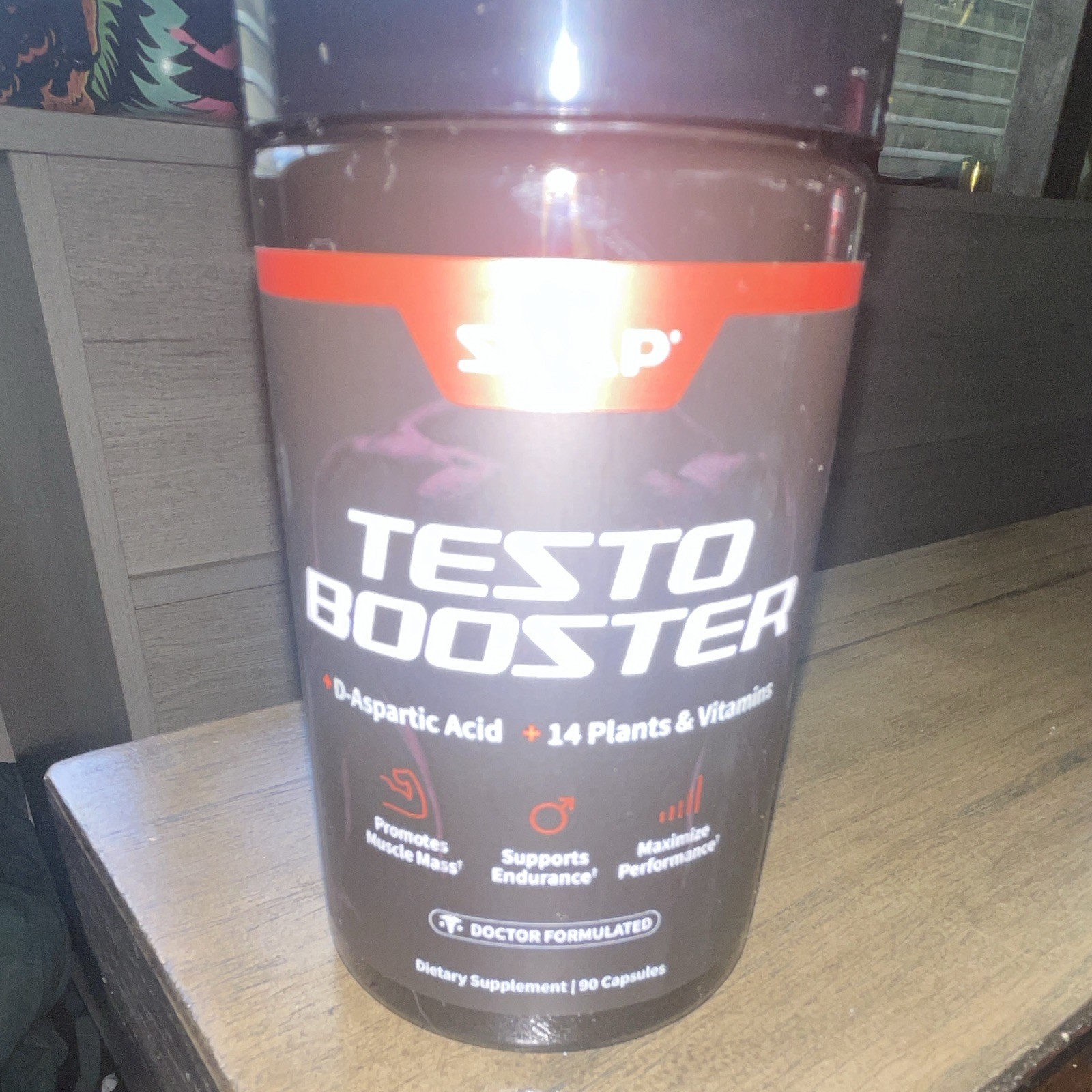 SNAP Supplements Testo Booster D-Aspartic Acid 90 Capsules Vegan Non-GMO