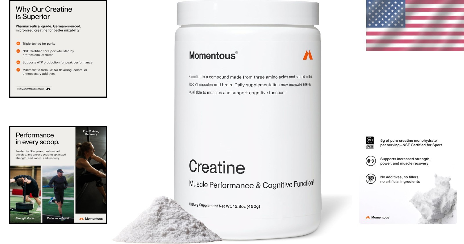 Creatine Monohydrate Powder – Boost Performance & Recovery, 15.8oz Canister
