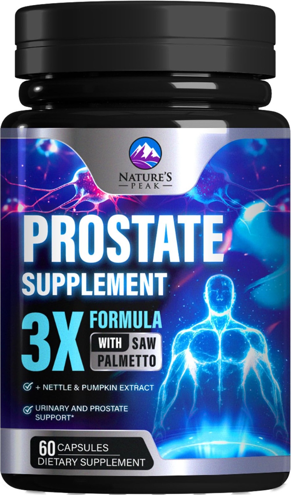 Prostate Health Supplements for Men 1000mg – 3X Strength 60 Count (Pack of 1)