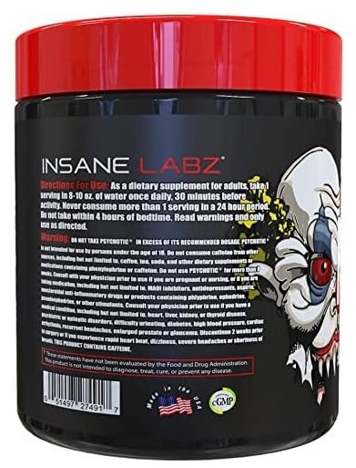 Psychotic Pre Workout Fruit Punch 35 Servings Extreme Energy