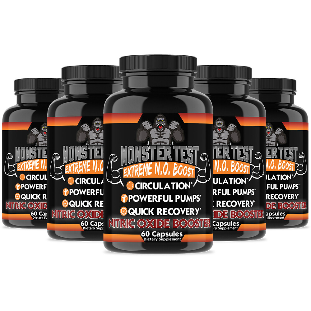 Monster Test Nitric Oxide Supplement Booster, Circulation, Recovery, Energy 6 PK