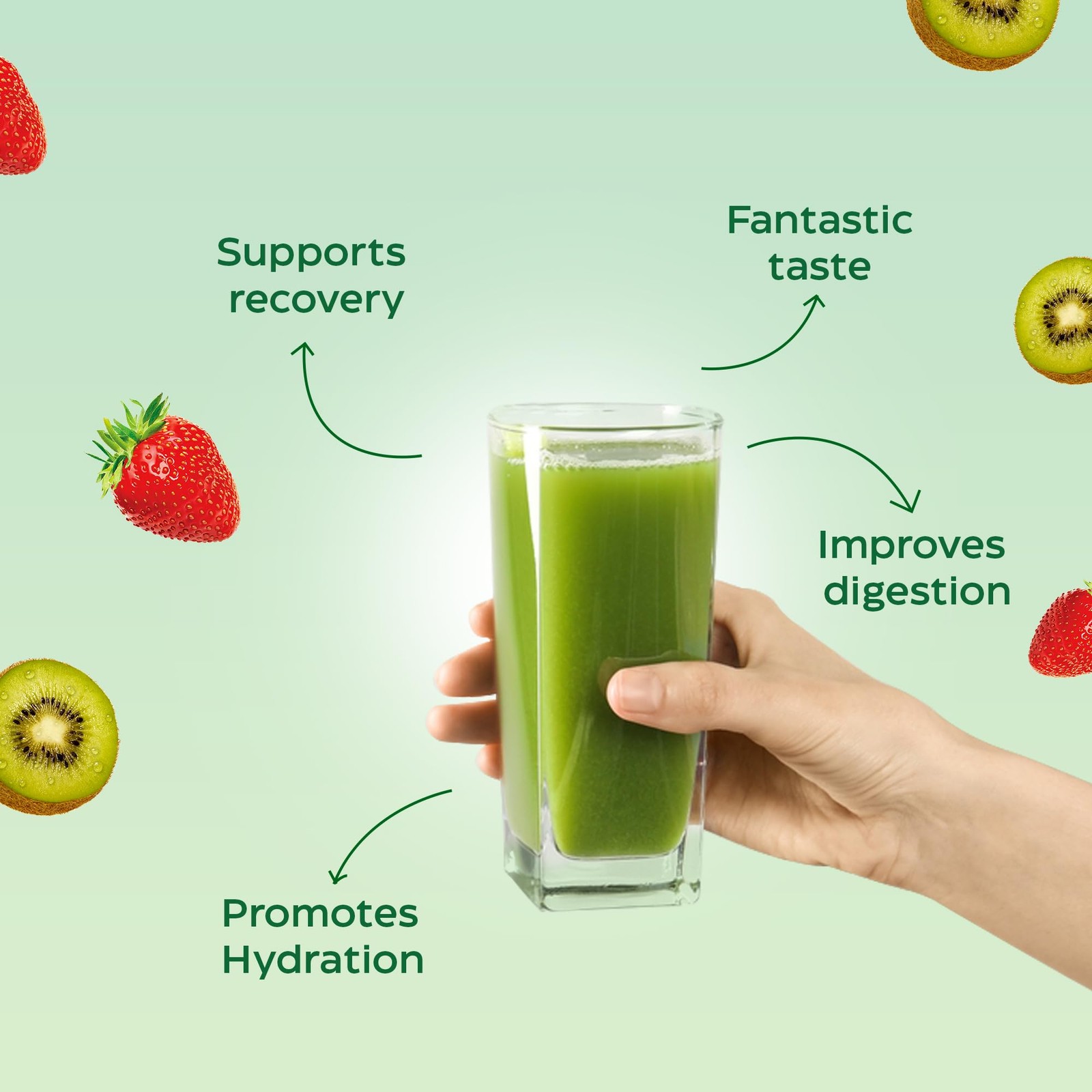 Zes Nutrition Greens Electrolytes Kiwi Strawberry Flavor Vegan Non-Gmo Green