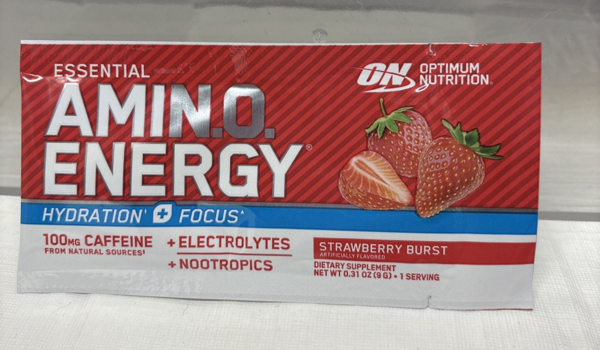 24 INDIVIDUAL SERV Optimum Nutrition Amino Energy GRAPE WATERML STRAWBERRY B95