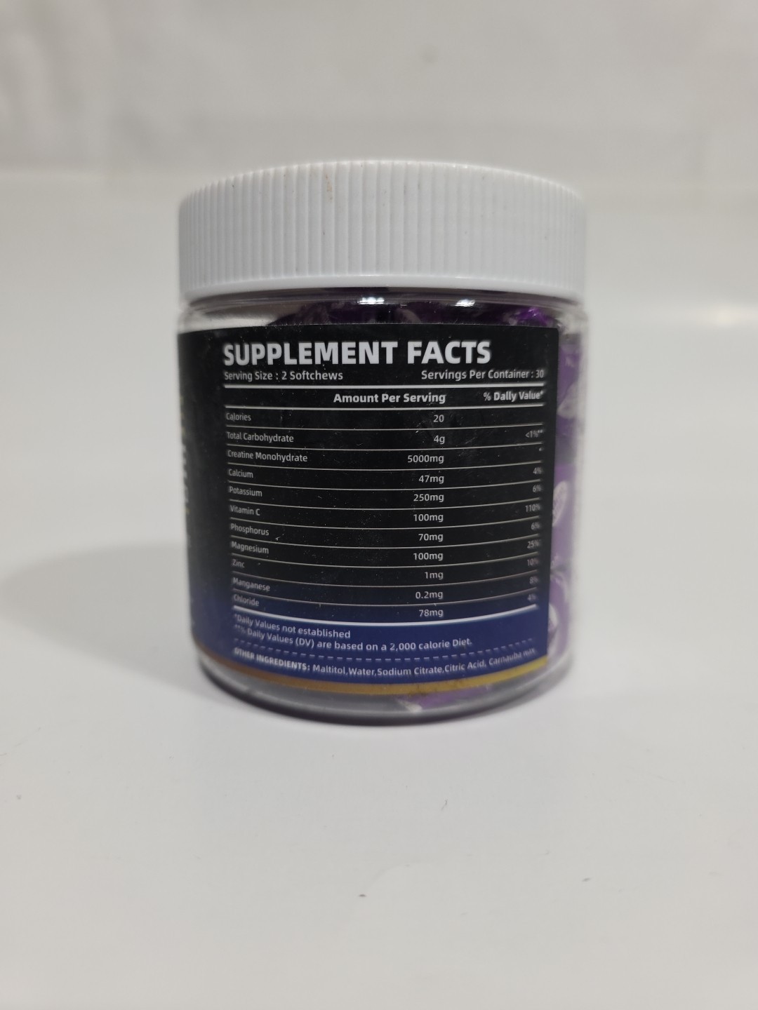 Happyummmm Creatine Monohydrate Softchews 60 Softchews, Blueberry, Exp. 03/2027