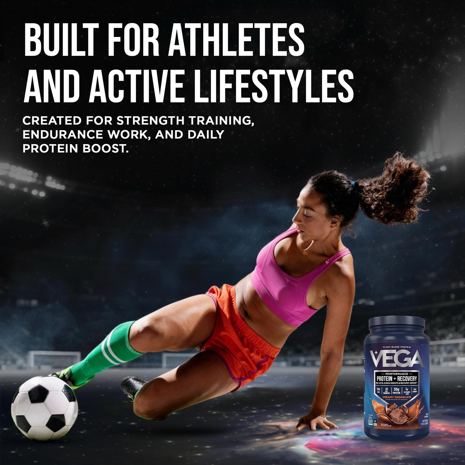 Vega Protein Recovery Chocolate 30G Vegan Protein Dairy Gluten Probiotics Nsf
