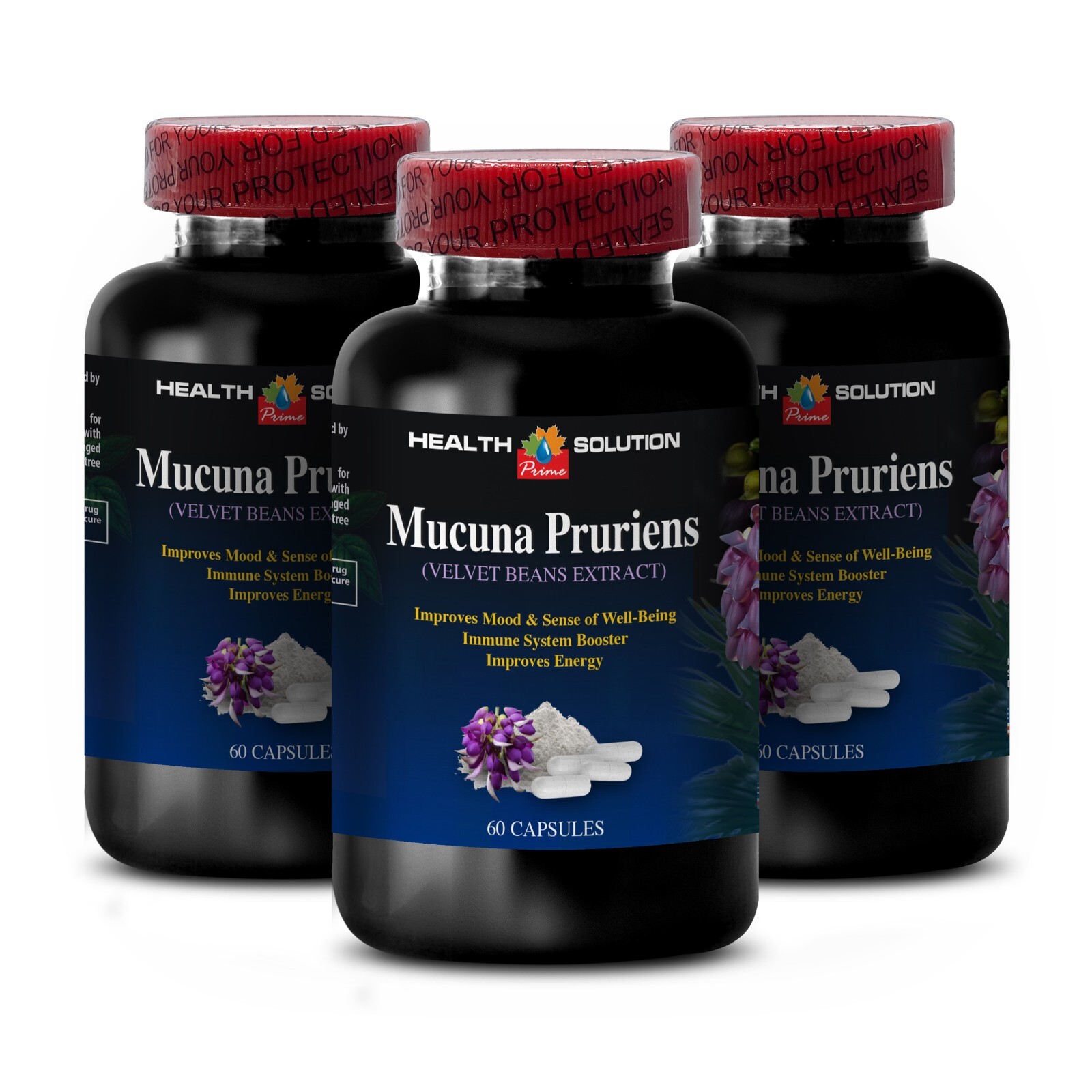 Brain Supplement MUCUNA PRURIENS VELVET BEANS EXTRACT (6 Bottles)