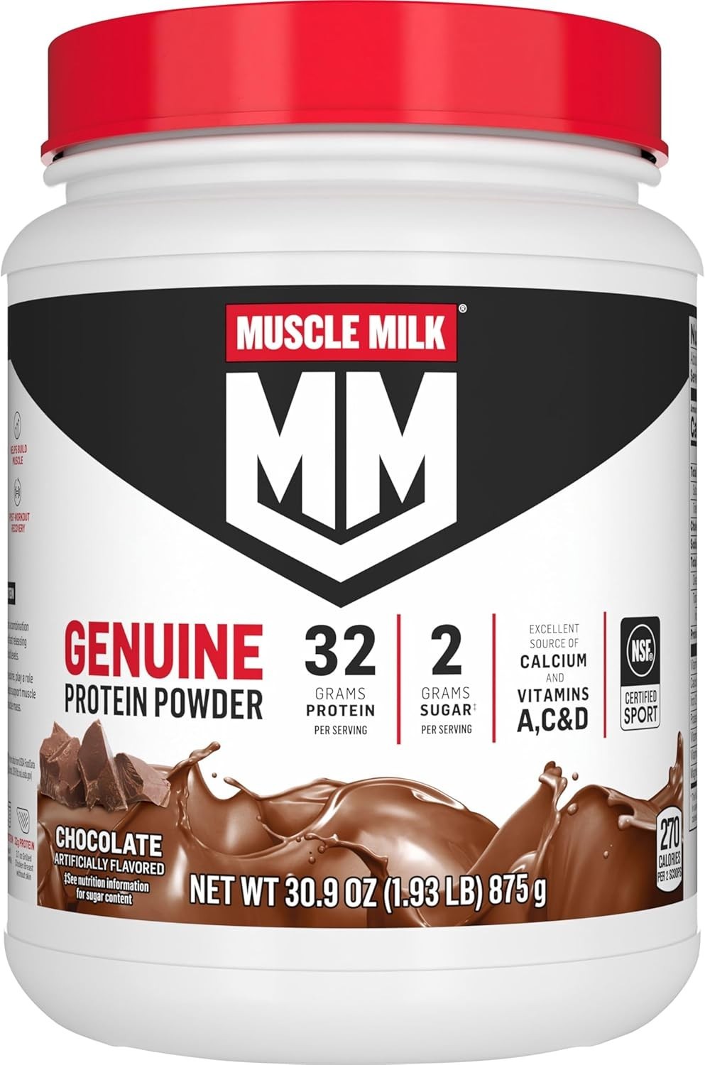 Muscle Milk 30.9 oz Chocolate Protein Powder – Exp 4/2027