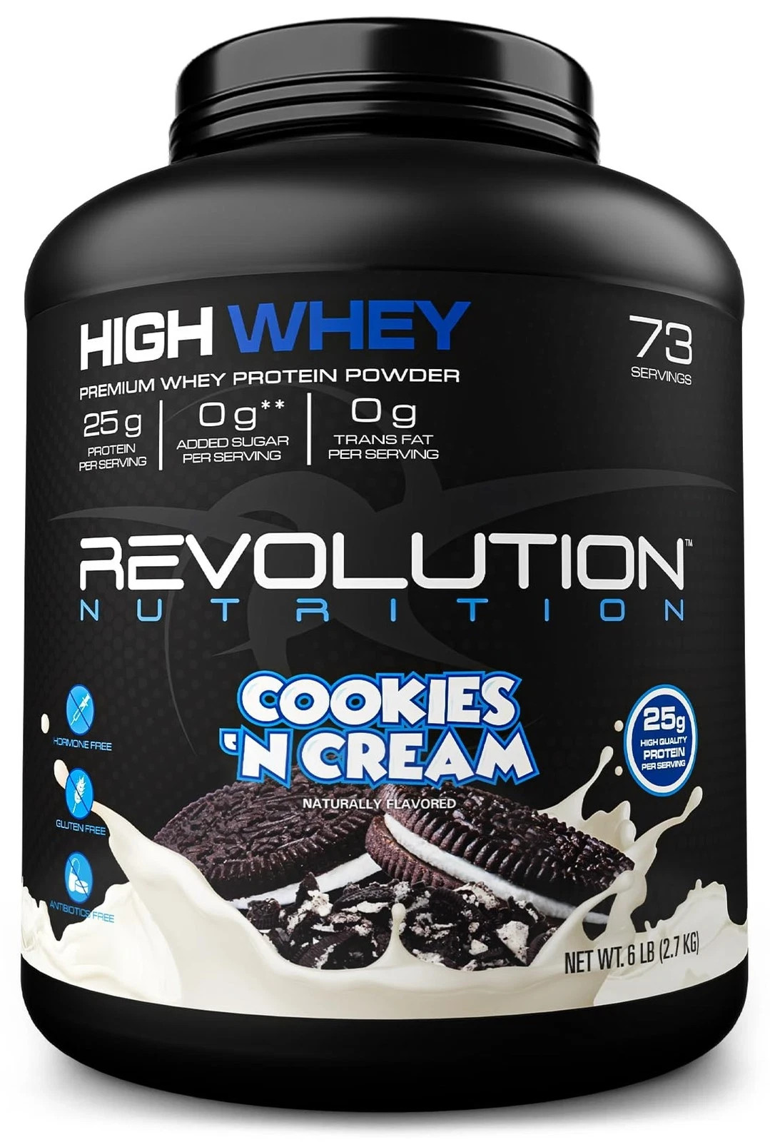 Revolution Nutrition High Whey Protein Powder 6LB Whey Isolate Gluten Free Le…