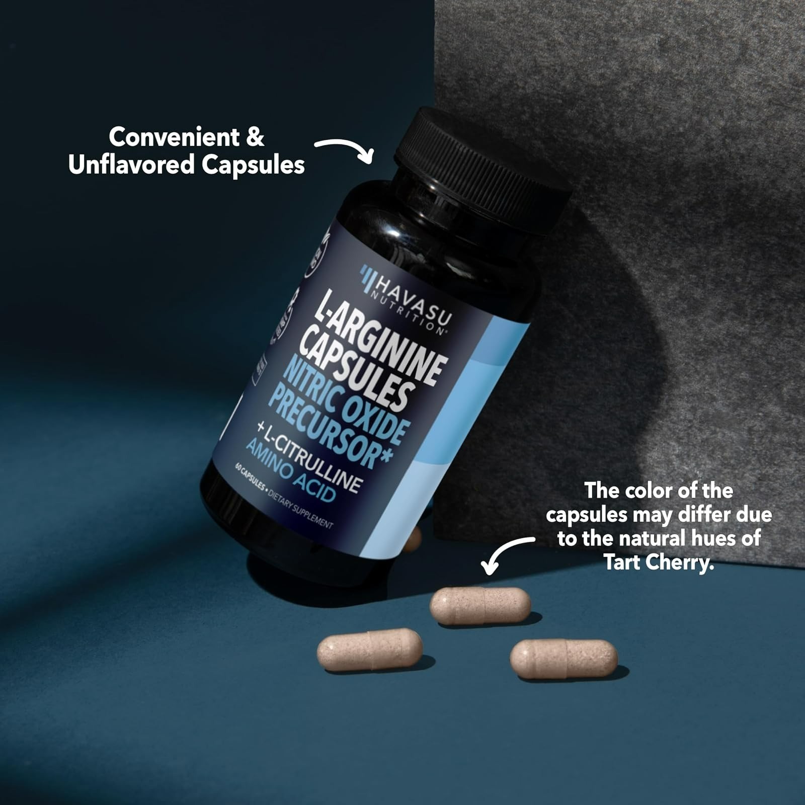 L-Arginine and L-Citrulline Capsules for Men, Nitric Oxide Support, 60 Count