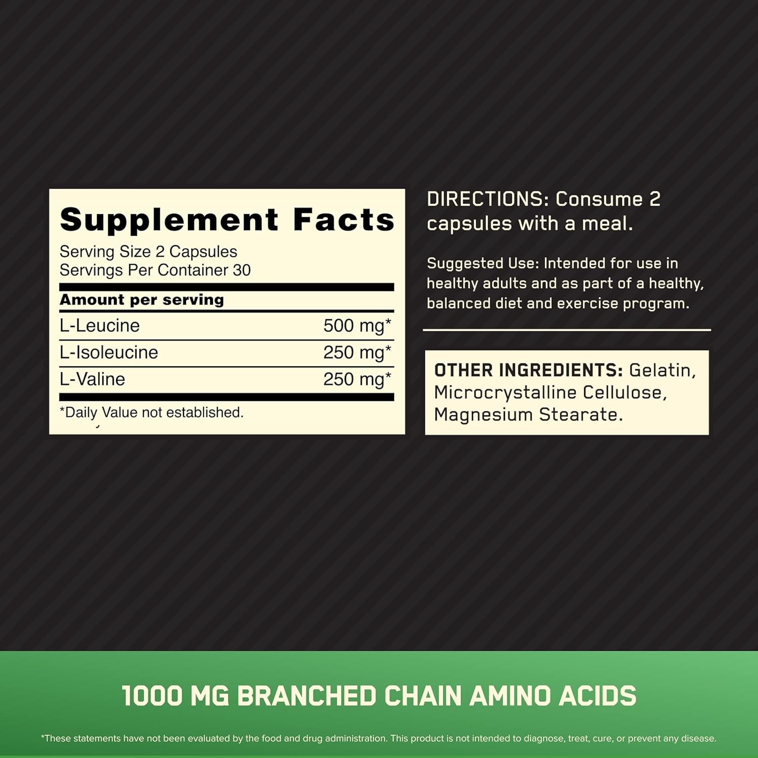 Instantized BCAA Capsules 60 Count for Muscle Support