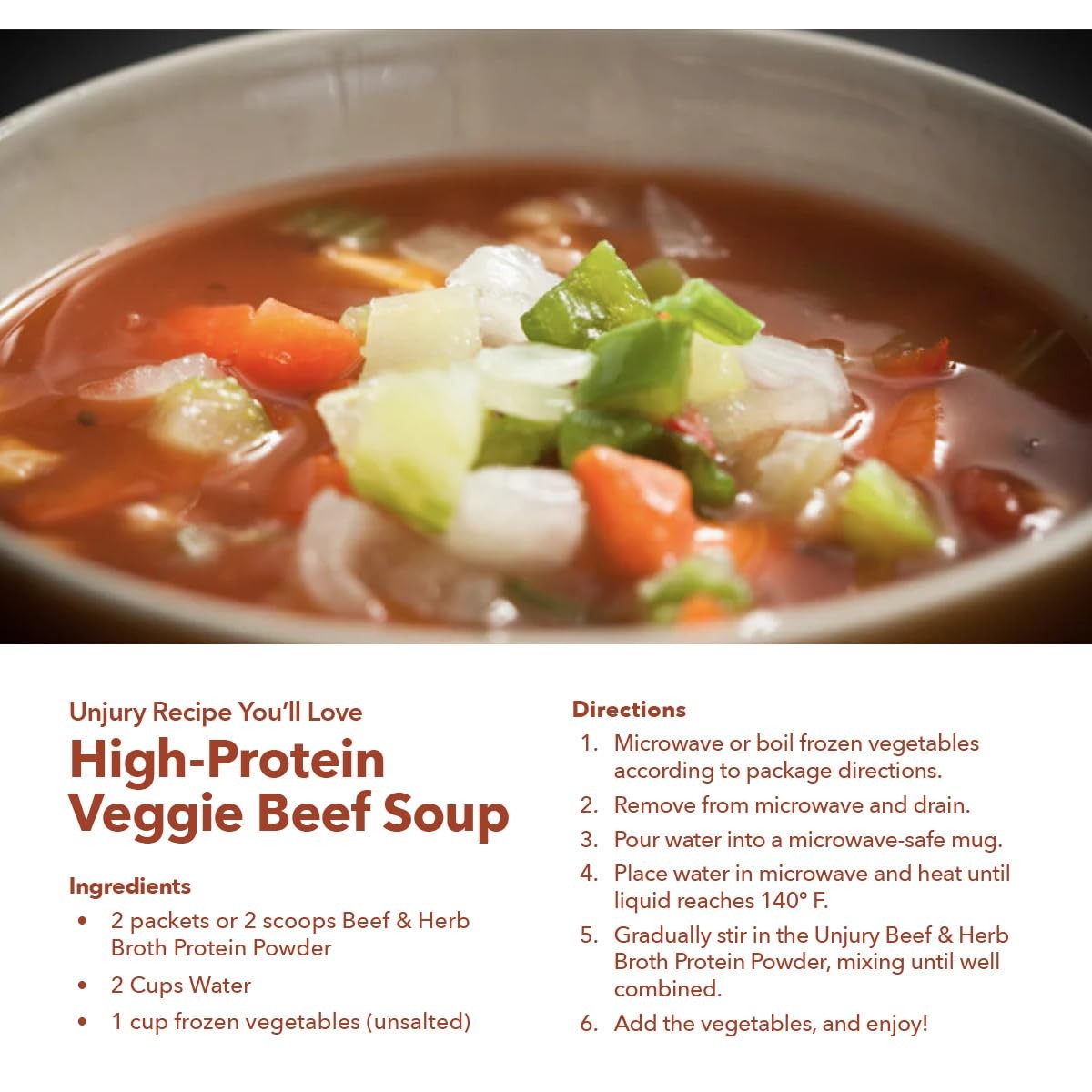 Unjury Whey Protein Powder | Beef and Herb High Protein Soup | 21g 100% Whey …
