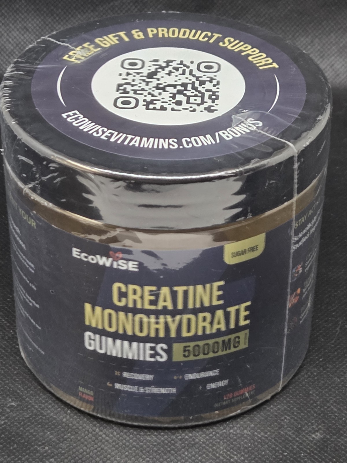 EcoWise Wellness Creatine Monohydrate 5g Mango Chewables 120ct