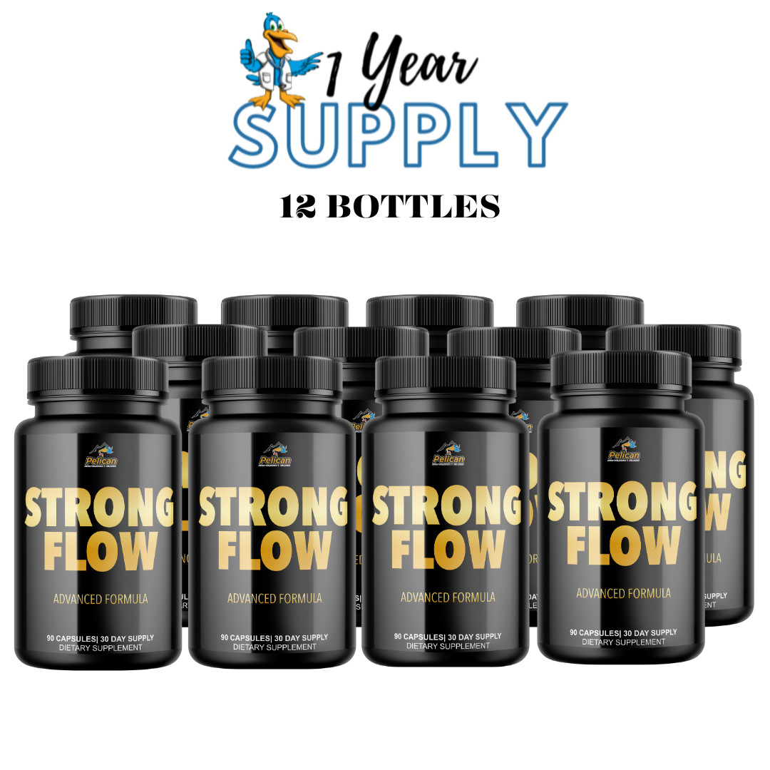 Strong Flow- Bodybuilding & Men’s Health Support- 12 Bottles- 1080 Capsules