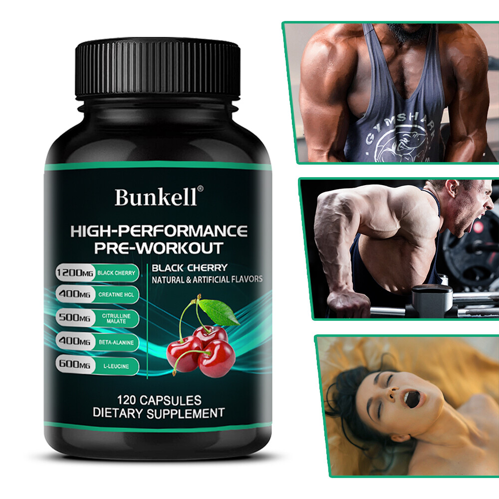 Creatine Monohydrate with Black cherry-Muscle Growth-Strength,30/60/120Capsules