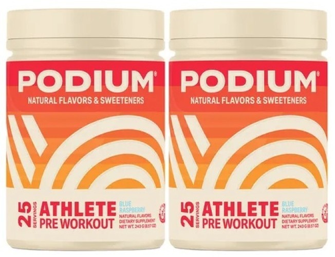 2 – Podium Athlete Pre-Workout Dietary Supplement Raspberry Powder 243G 8.57 oz
