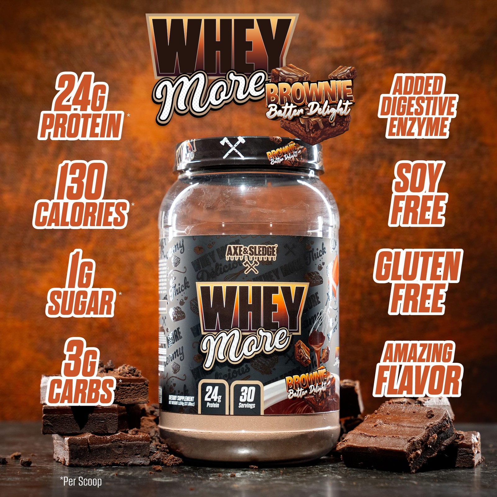 Axe & Sledge WHEY More Premium Protein Blend | 24g Protein, Whey Concentrate …