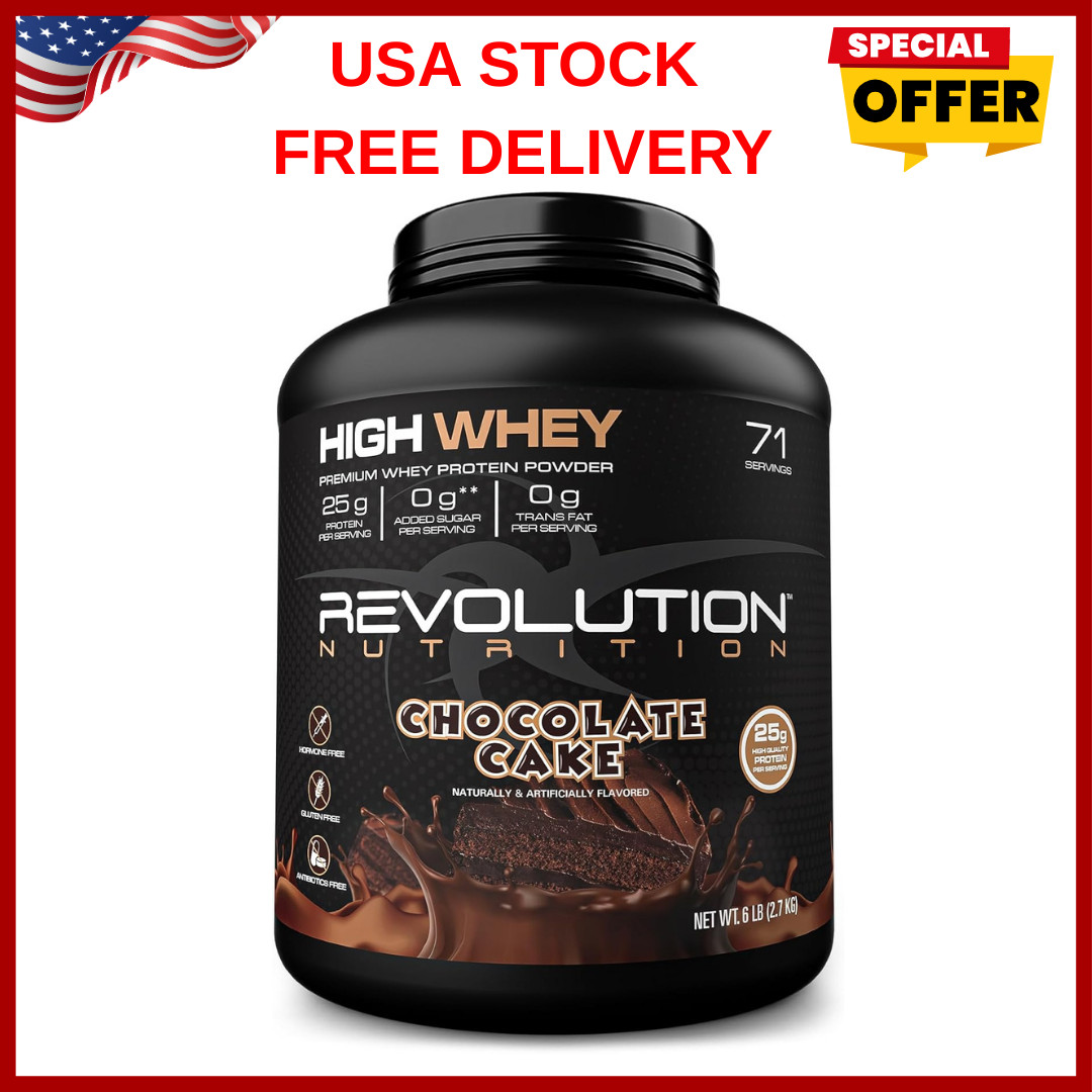 Revolution Nutrition High Whey Protein Powder 6LB Whey Isolate Gluten Free Le…