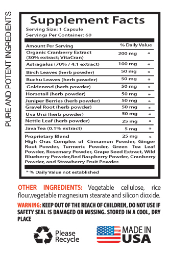 Healthy Urine – KIDNEY SUPPORT – Bladder Health – Kidney Boost – 3 B 180 Ct