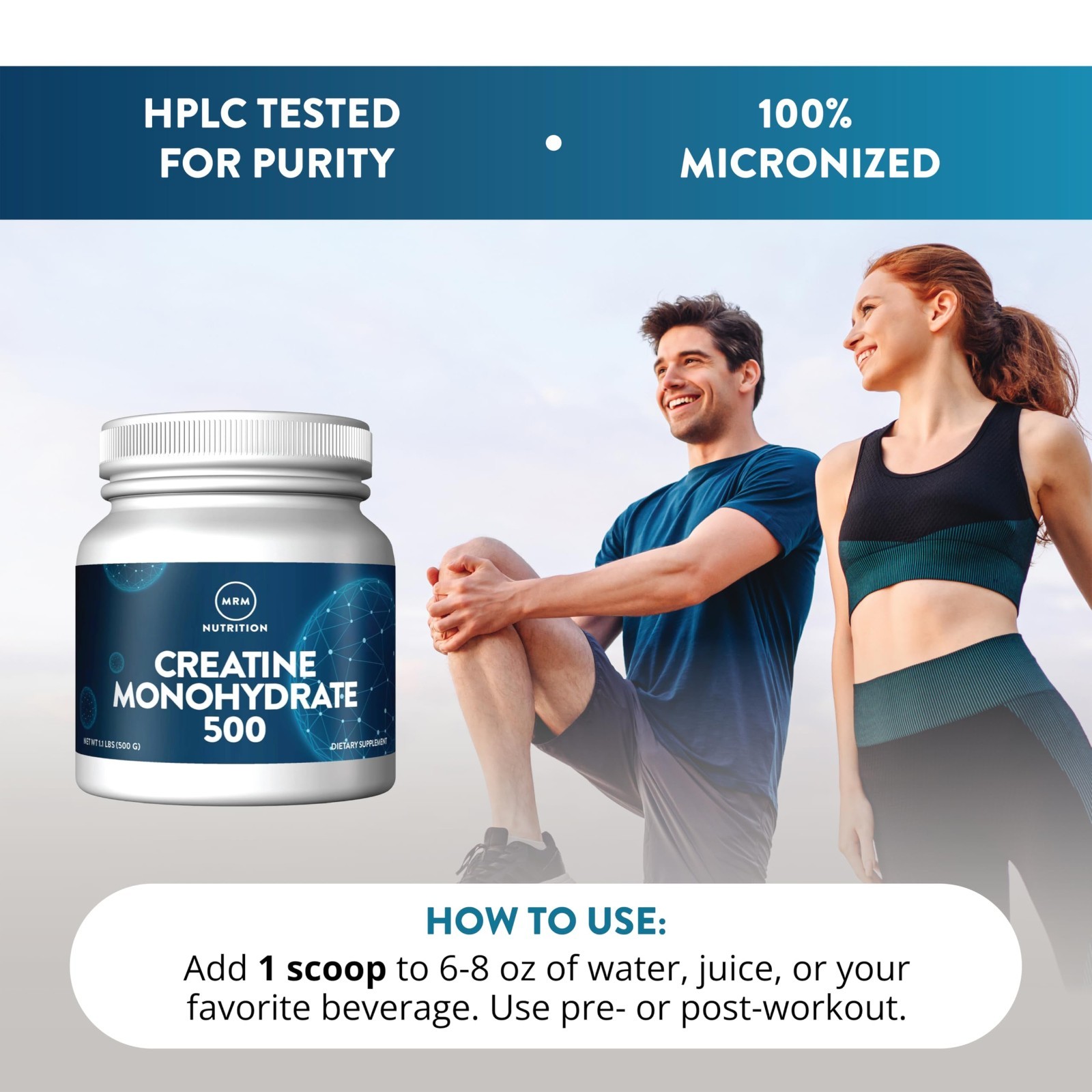 Creatine Monohydrate 500g – Pure Micronized Powder for Muscle Recovery, Energy,