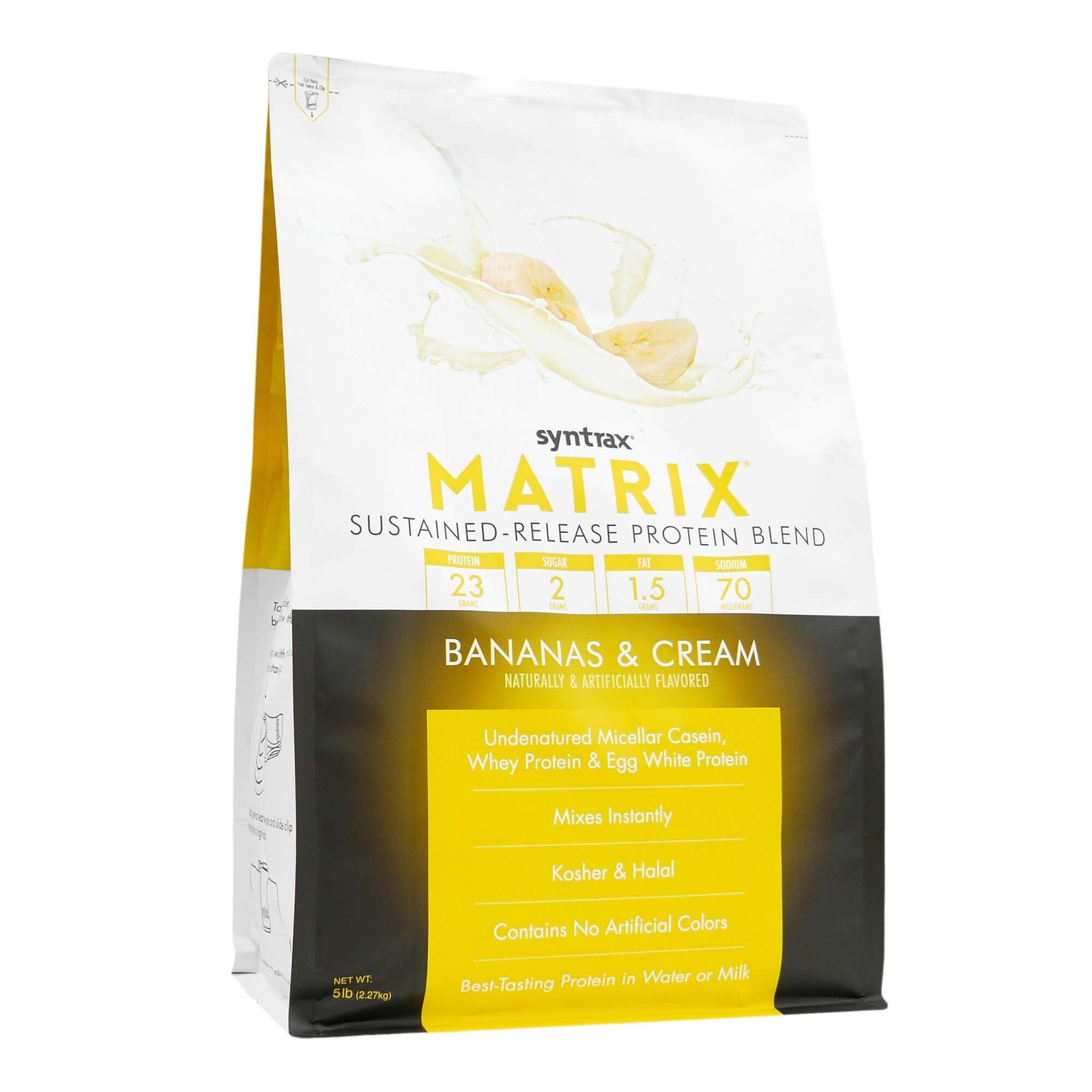 Syntrax Matrix Sustained-Release Protein Blend Bananas Cream 5lb Muscle