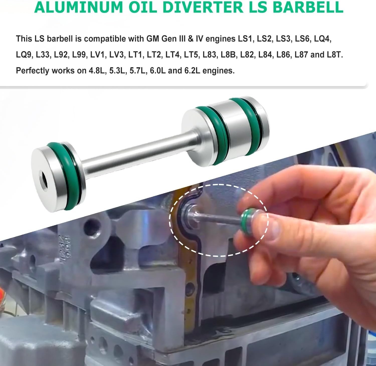 Durable 6061-T6 Aluminum Oil Diverter for GM Gen III & IV Engines – Compact Size