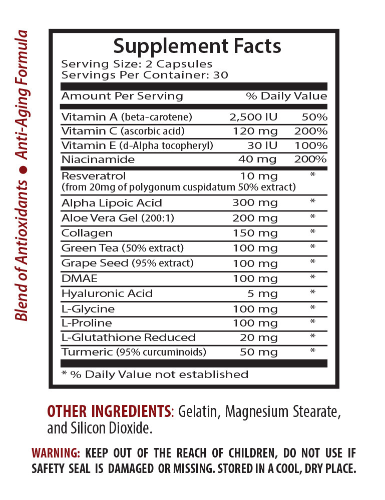 Anti-aging capsules – ACAI BERRY – ANTI WRINKLE COMBO 2B – grape seed tablets