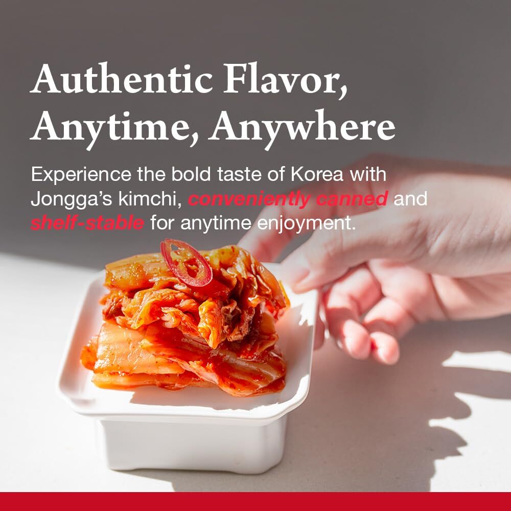 JONGGA Original Can Kimchi Pack of 4 Shelf Stable Canned Kimchi Spicy Korean …