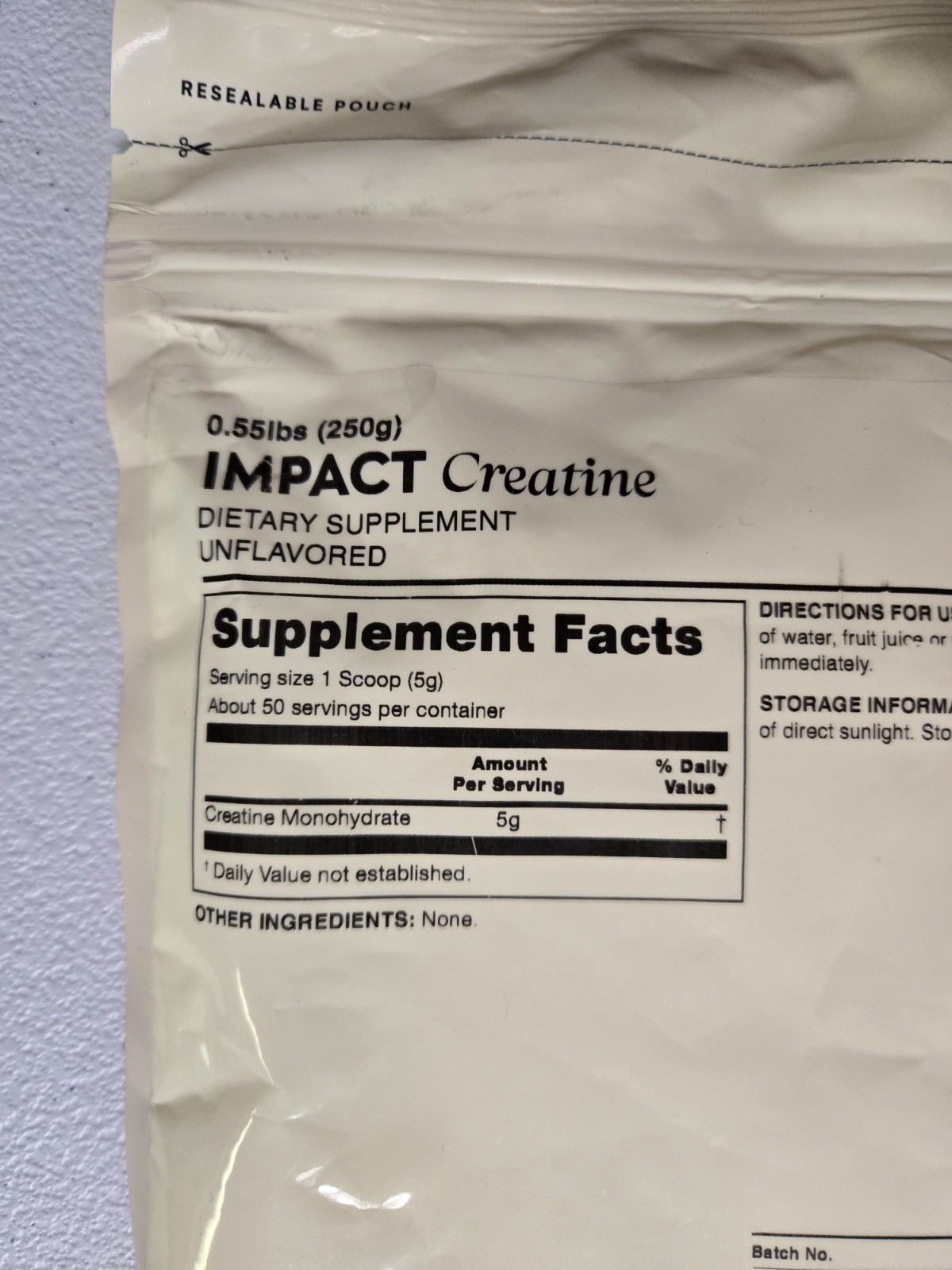 Myprotein Impact Creatine Monohydrate Powder .55lb 50Servings Pure Unflavored