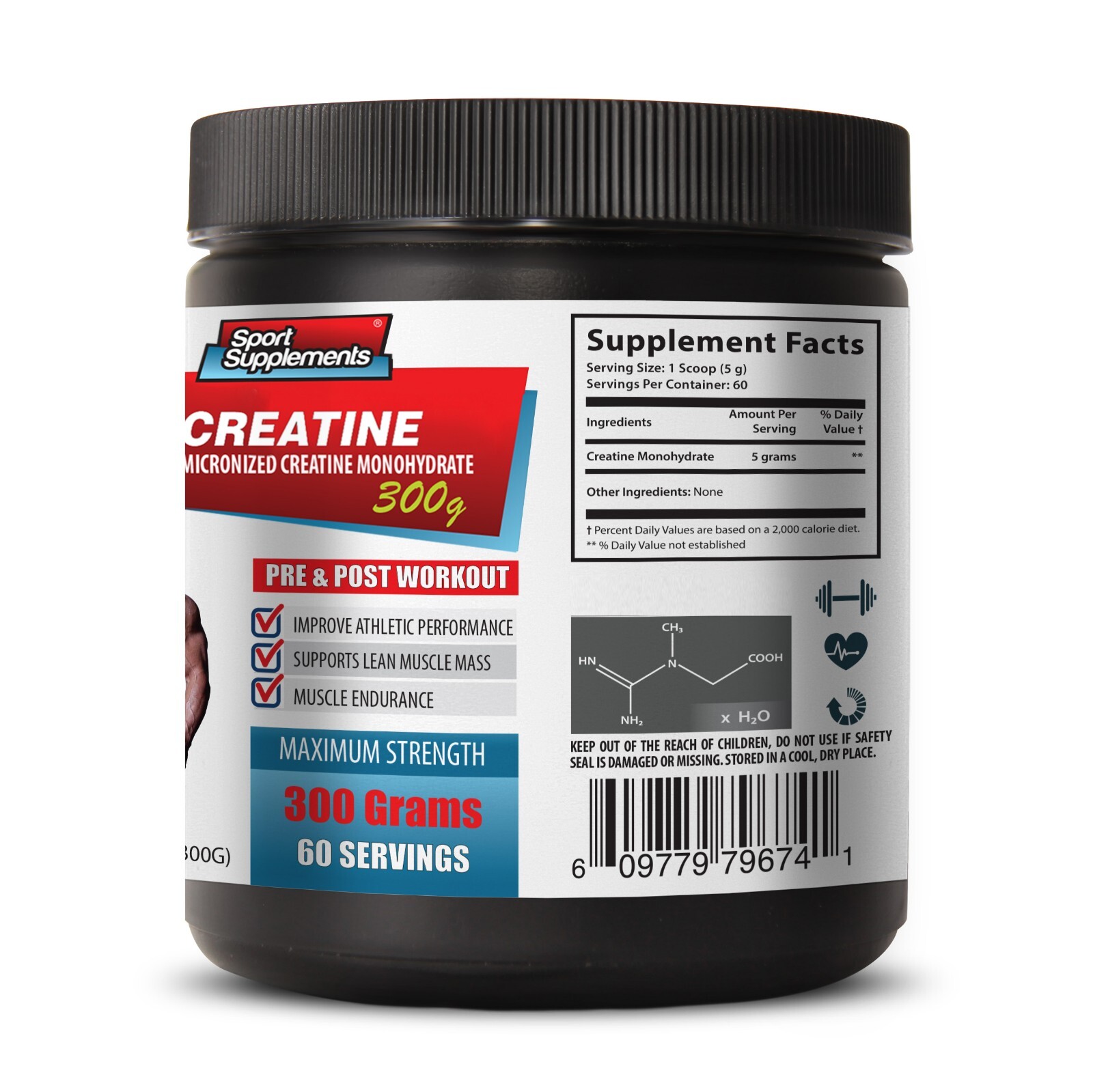 Muscle Building Supplements – MICRONIZED CREATINE – Stamina 3 Bottle 900G
