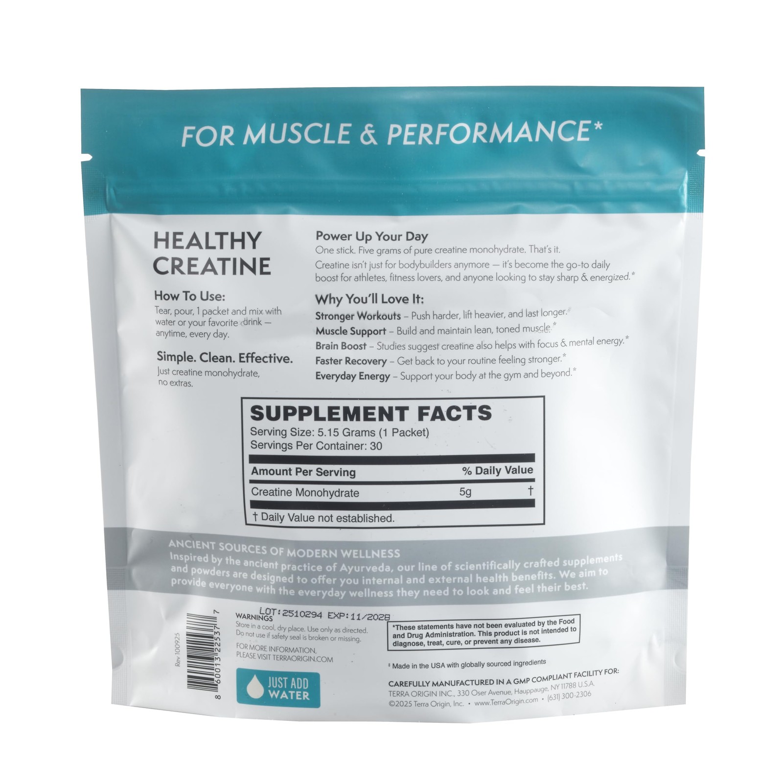 Healthy Creatine Micronized Monohydrate Powder | 30 Stick Packs | Support for…