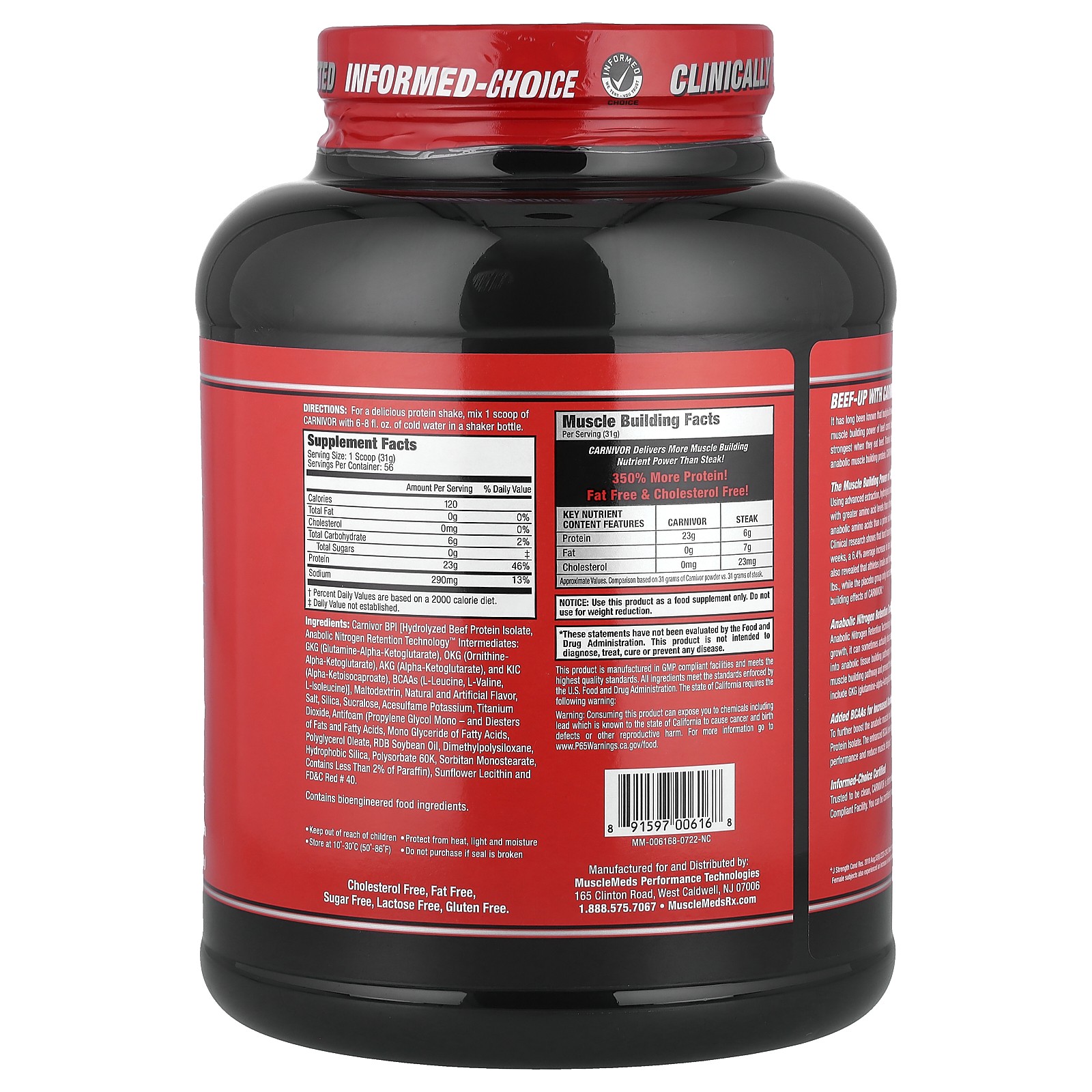 Carnivor, Bioengineered Beef Protein Isolate, Fruity Cereal, 3.8 lbs (1,736 g)