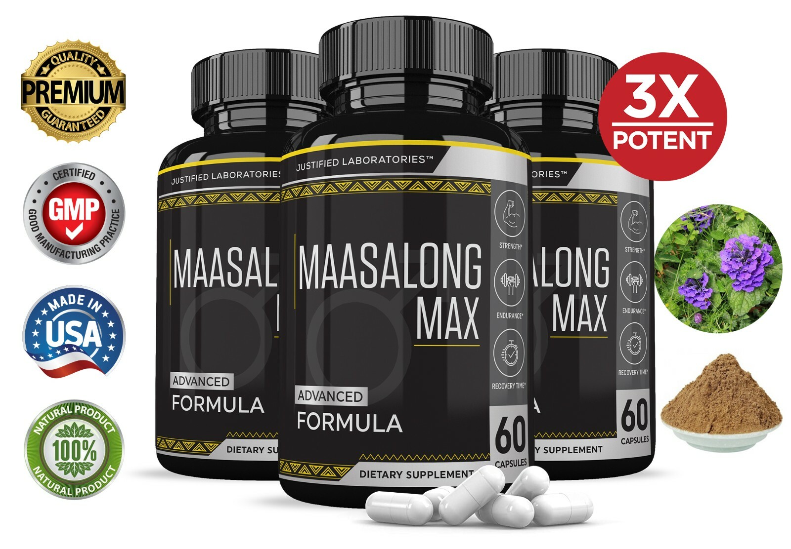 Massalong Max Men’s Health Supplement 1600mg 180 Capsules