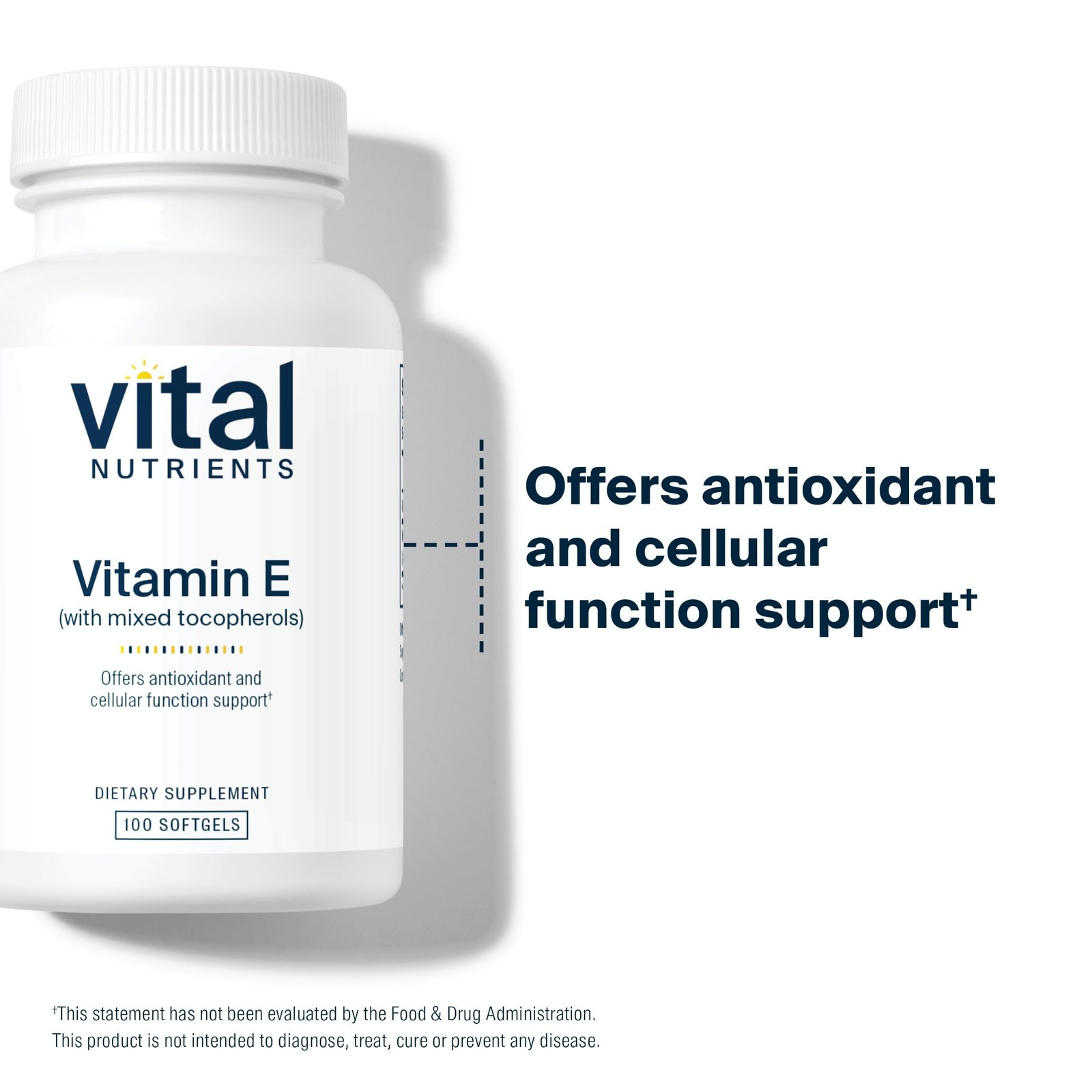 Vital Nutrients Vitamin E with Mixed Tocopherols – 100 Count (Pack of 1)