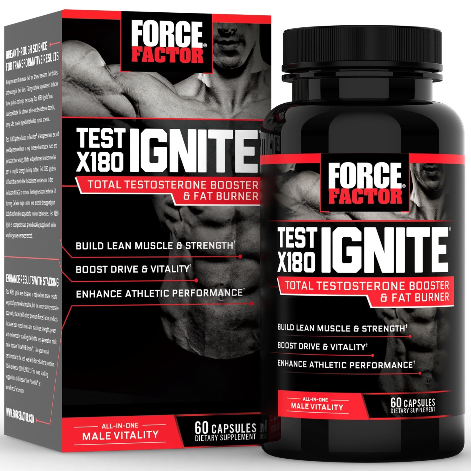 Total Testosterone Booster for Men – Lean Muscle, Energy Boost, Fenugreek & Gree