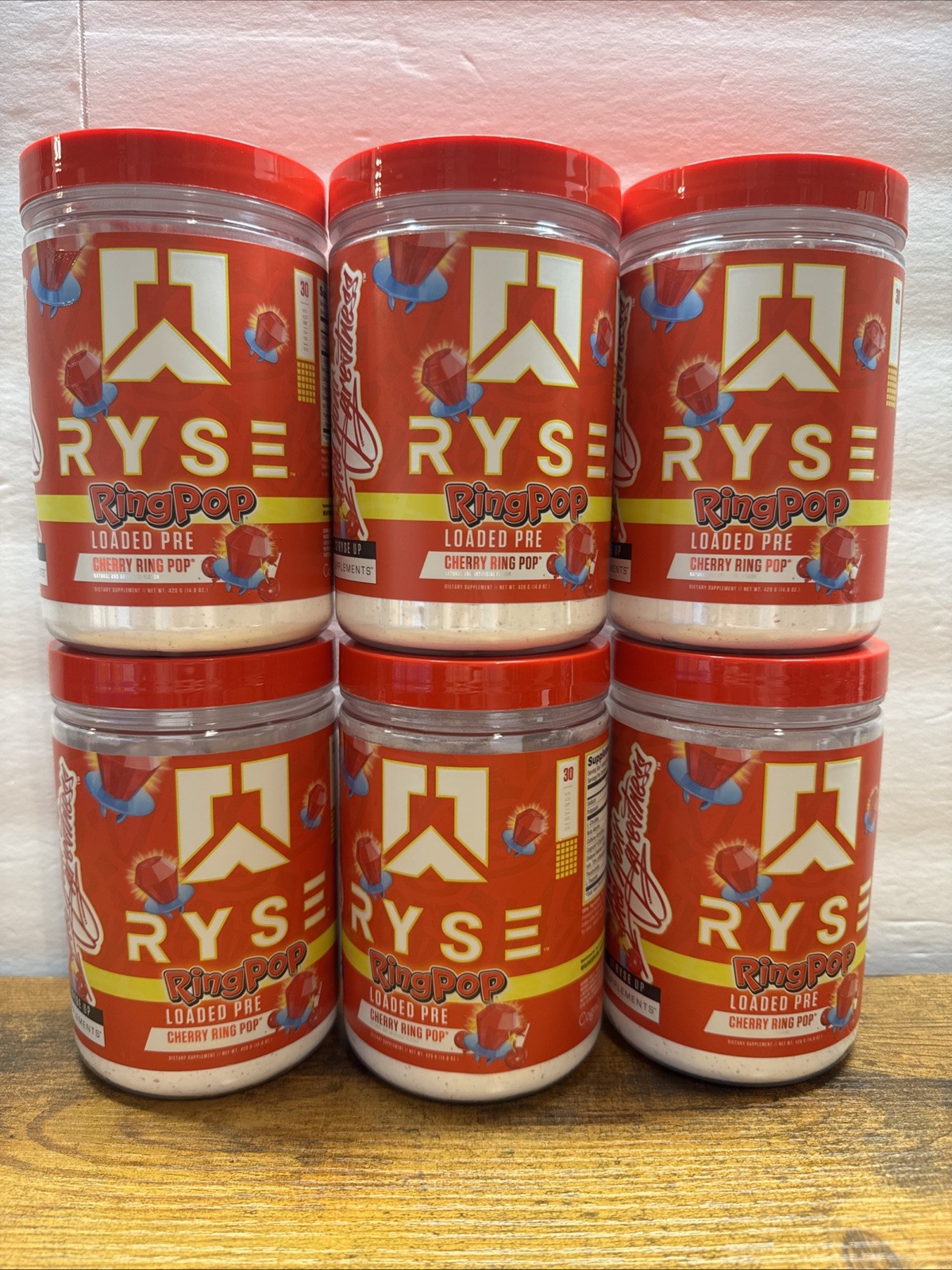 6-Ryse Loaded Pre Workout Powder, Cherry Ring Pop, 30 Servings, 14.8 oz, 09/26