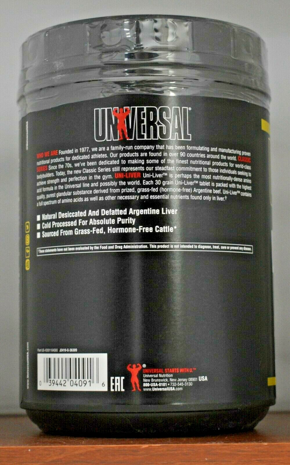 Uni-liver 500 Tablets (lot Of 2) Desicated Liver Grass Fed Universal Nutrition