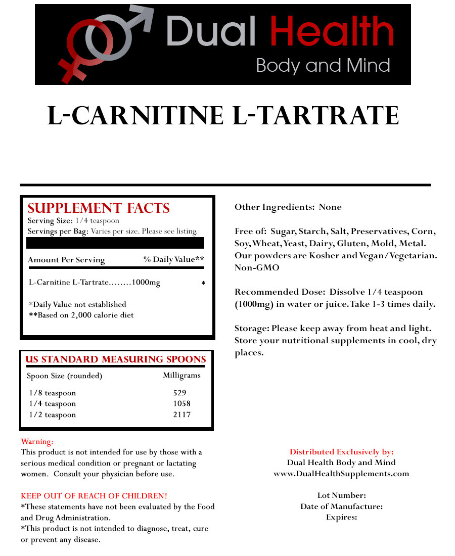 L-CARNITINE 250g (8.8oz) Tartrate Powder Diet Weight Loss Memory Muscle Recovery