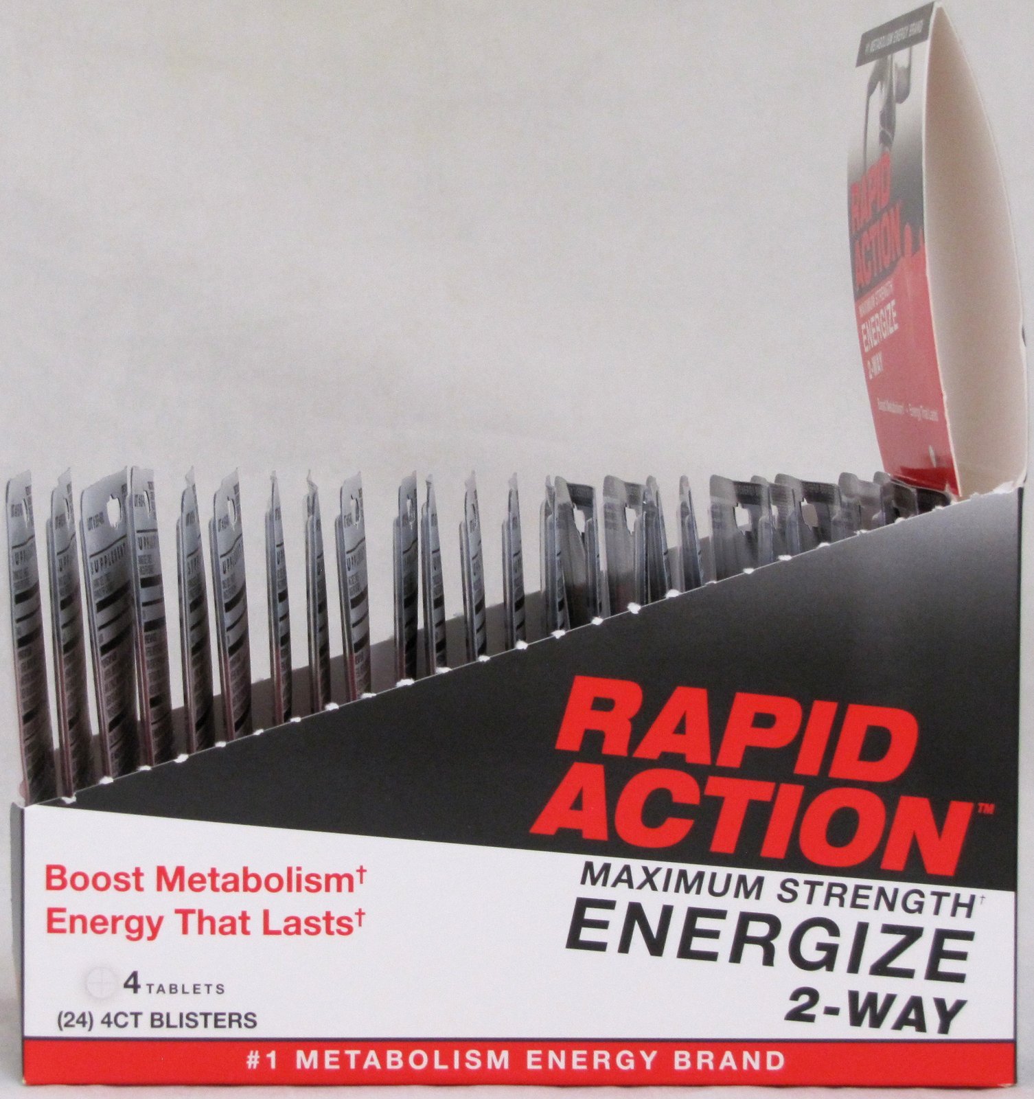 Rapid Action Energize 2 Way Lasting Energy Boost Metabolism 24 Packs 96 Pills