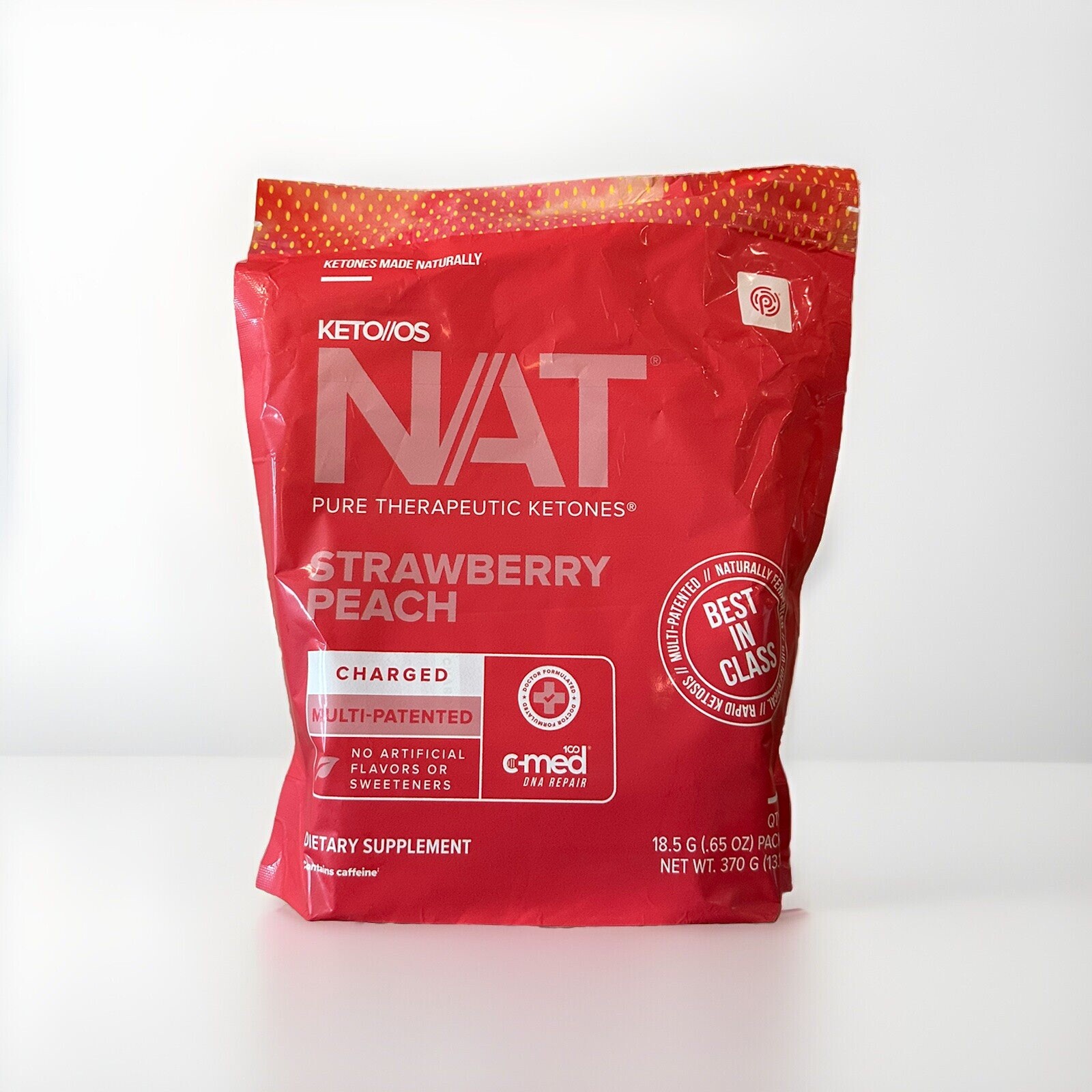 PRUVIT ketone drink Keto Nat STRAWBERRY PEACH Charged 20 pack