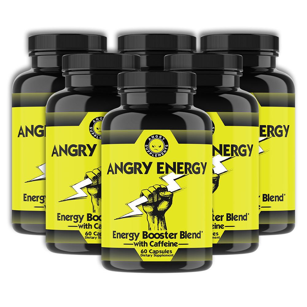 Angry Energy, All Natural Energy Booster with Caffeine and Garcinia Cambogia 6PK